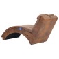 vidaXL Sdraio Massaggiante con Cuscino Marrone Similpelle Scamosciata vidaXL Sdraio Massaggiante con Cuscino Marrone Similpelle Scamosciata