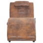 vidaXL Sdraio Massaggiante con Cuscino Marrone Similpelle Scamosciata vidaXL Sdraio Massaggiante con Cuscino Marrone Similpelle Scamosciata