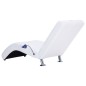 vidaXL Sdraio Massaggiante con Cuscino Bianco in Similpelle vidaXL Sdraio Massaggiante con Cuscino Bianco in Similpelle