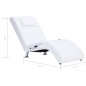 vidaXL Sdraio Massaggiante con Cuscino Bianco in Similpelle vidaXL Sdraio Massaggiante con Cuscino Bianco in Similpelle