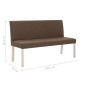 vidaXL Panca 139,5 cm Marrone in Poliestere