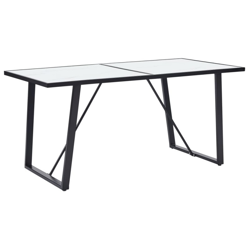 vidaXL Tavolo da Pranzo Bianco 160x80x75 cm in Vetro Temperato vidaXL Tavolo da Pranzo Bianco 160x80x75 cm in Vetro Temperato