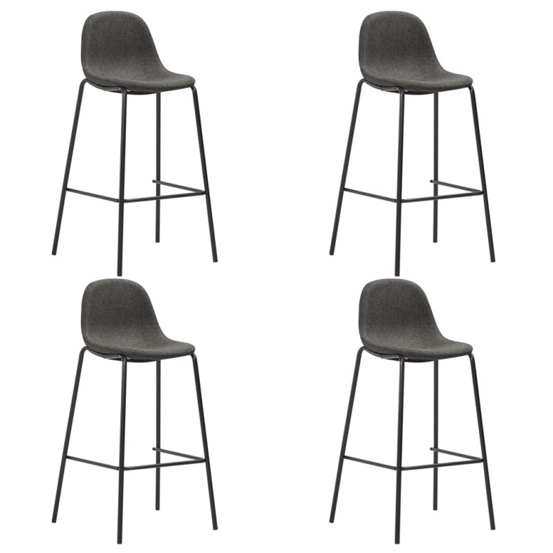 vidaXL Sedie da Bar 4 pz Grigio Scuro in Tessuto vidaXL Sedie da Bar 4 pz Grigio Scuro in Tessuto