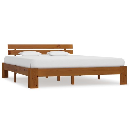 vidaXL Giroletto Marrone Miele in Legno Massello di Pino 160x200 cm