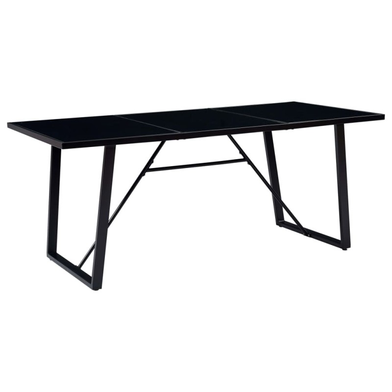 vidaXL Tavolo da Pranzo Nero 180x90x75 cm in Vetro Temperato vidaXL Tavolo da Pranzo Nero 180x90x75 cm in Vetro Temperato