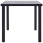 vidaXL Tavolo da Pranzo Nero e Grigio Cemento 160x80x75 cm in MDF