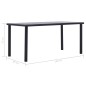 vidaXL Tavolo da Pranzo Nero e Grigio Cemento 160x80x75 cm in MDF