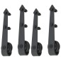 Kit di Binari per Porte Scorrevoli 2 pz 200 cm Acciaio Nero Kit di Binari per Porte Scorrevoli 2 pz 200 cm Acciaio Nero