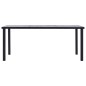 vidaXL Tavolo da Pranzo Nero e Grigio Cemento 200x100x75 cm in MDF vidaXL Tavolo da Pranzo Nero e Grigio Cemento 200x100x75 cm in MDF