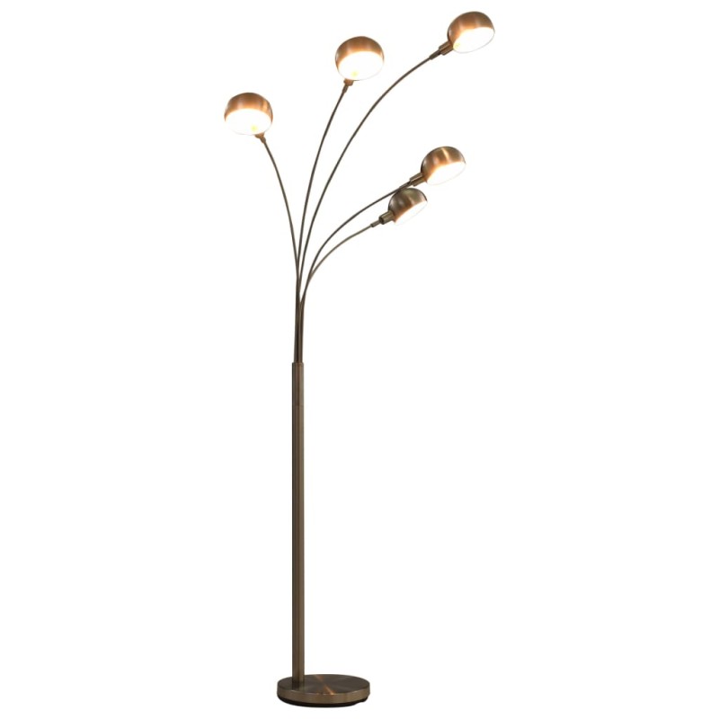 Lampada da Terra 200 cm 5 Bulbi E14 Argento Lampada da Terra 200 cm 5 Bulbi E14 Argento