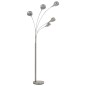 Lampada da Terra 200 cm 5 Bulbi E14 Argento Lampada da Terra 200 cm 5 Bulbi E14 Argento