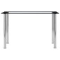vidaXL Tavolo da Pranzo Nero e Trasparente 120x60x75cm Vetro Temperato