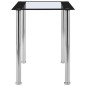 vidaXL Tavolo da Pranzo Nero e Trasparente 120x60x75cm Vetro Temperato
