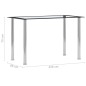 vidaXL Tavolo da Pranzo Nero e Trasparente 120x60x75cm Vetro Temperato