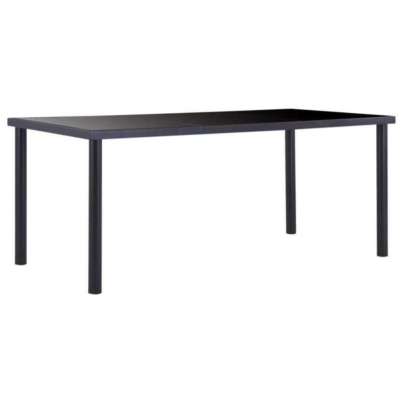 vidaXL Tavolo da Pranzo Nero 180x90x75 cm in Vetro Temperato vidaXL Tavolo da Pranzo Nero 180x90x75 cm in Vetro Temperato