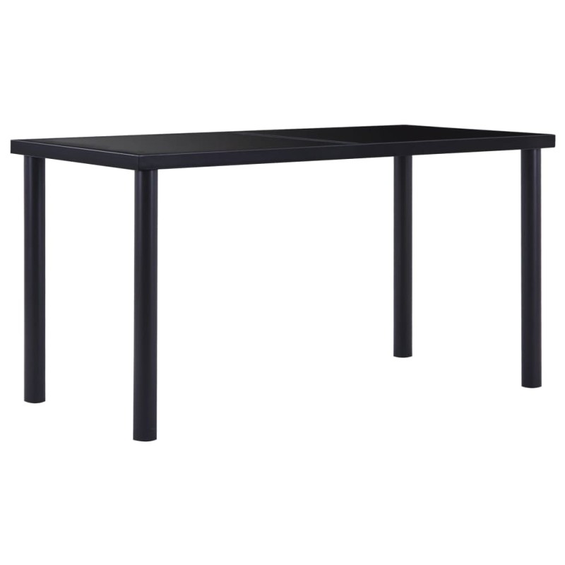 vidaXL Tavolo da Pranzo Nero 140x70x75 cm in Vetro Temperato vidaXL Tavolo da Pranzo Nero 140x70x75 cm in Vetro Temperato