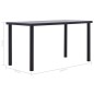 vidaXL Tavolo da Pranzo Nero e Grigio Cemento 140x70x75 cm in MDF