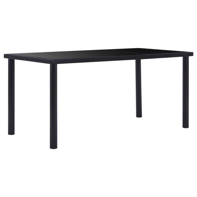 vidaXL Tavolo da Pranzo Nero 160x80x75 cm in Vetro Temperato vidaXL Tavolo da Pranzo Nero 160x80x75 cm in Vetro Temperato
