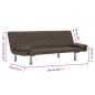 vidaXL Divano Letto con 2 Cuscini Marrone in Similpelle vidaXL Divano Letto con 2 Cuscini Marrone in Similpelle