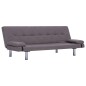 vidaXL Divano Letto con 2 Cuscini Grigio Talpa in Poliestere vidaXL Divano Letto con 2 Cuscini Grigio Talpa in Poliestere