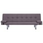 vidaXL Divano Letto con 2 Cuscini Grigio Talpa in Poliestere vidaXL Divano Letto con 2 Cuscini Grigio Talpa in Poliestere