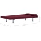 vidaXL Divano Letto con 2 Cuscini Rosso Vino in Poliestere vidaXL Divano Letto con 2 Cuscini Rosso Vino in Poliestere