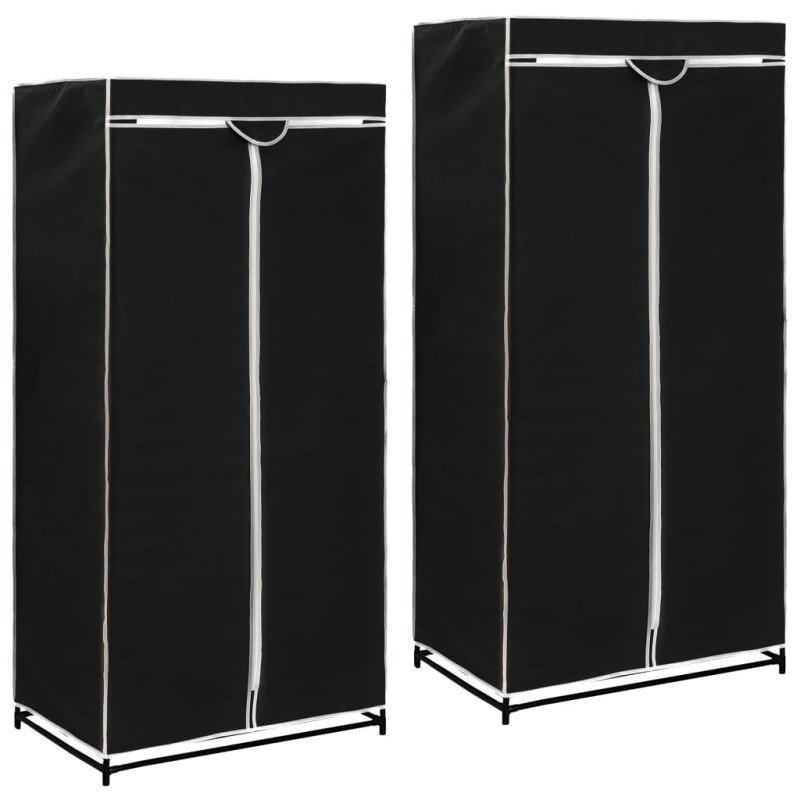 vidaXL Armadio 2 pz Nero 75x50x160 cm vidaXL Armadio 2 pz Nero 75x50x160 cm