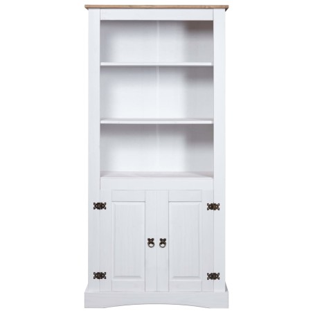 vidaXL Credenza in Legno di Pino Messicano Corona Bianco 80x40x170 cm