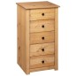 vidaXL Credenza 46x40x89 cm in Legno Massello di Pino Panama Range