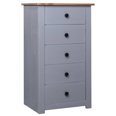 vidaXL Credenza Grigia 46x40x89 cm in Legno Massello di Pino Panama