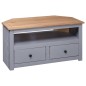 vidaXL Mobile TV Angolare Grigio 93x49x49cm Pino Massello Panama Range vidaXL Mobile TV Angolare Grigio 93x49x49cm Pino Massello Panama Range