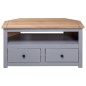 vidaXL Mobile TV Angolare Grigio 93x49x49cm Pino Massello Panama Range vidaXL Mobile TV Angolare Grigio 93x49x49cm Pino Massello Panama Range