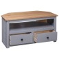 vidaXL Mobile TV Angolare Grigio 93x49x49cm Pino Massello Panama Range vidaXL Mobile TV Angolare Grigio 93x49x49cm Pino Massello Panama Range