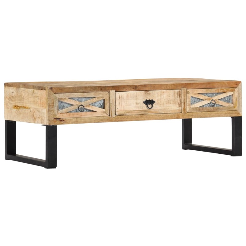 vidaXL Tavolino da Caffè 110x50x38 cm in Legno Massello di Mango