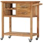 vidaXL Carrello da Cucina 80x45x91 cm in Legno Massello di Acacia vidaXL Carrello da Cucina 80x45x91 cm in Legno Massello di Acacia