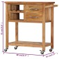 vidaXL Carrello da Cucina 80x45x91 cm in Legno Massello di Acacia vidaXL Carrello da Cucina 80x45x91 cm in Legno Massello di Acacia