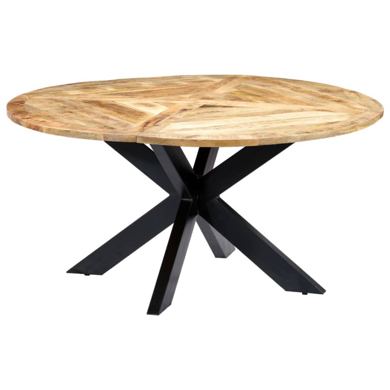 vidaXL Tavolo da Pranzo Rotondo 150x76cm in Legno Massello di Mango vidaXL Tavolo da Pranzo Rotondo 150x76cm in Legno Massello di Mango