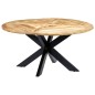 vidaXL Tavolo da Pranzo Rotondo 150x76cm in Legno Massello di Mango vidaXL Tavolo da Pranzo Rotondo 150x76cm in Legno Massello di Mango