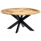 vidaXL Tavolo da Pranzo Rotondo 150x76cm in Legno Massello di Mango vidaXL Tavolo da Pranzo Rotondo 150x76cm in Legno Massello di Mango