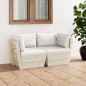 Divano da Giardino a 2 Posti su Pallet con Cuscini Legno Abete Divano da Giardino a 2 Posti su Pallet con Cuscini Legno Abete