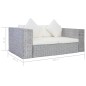 vidaXL Divano a 2 Posti con Cuscini Grigio in Rattan Naturale vidaXL Divano a 2 Posti con Cuscini Grigio in Rattan Naturale