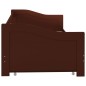 vidaXL Divano Letto a Scomparsa Marrone Scuro Legno di Pino 90x200 cm