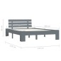vidaXL Giroletto senza Materasso Grigio 100x200 cm in Legno di Pino