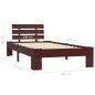 vidaXL Giroletto Marrone Scuro in Legno Massello di Pino 100x200 cm vidaXL Giroletto Marrone Scuro in Legno Massello di Pino 100x200 cm