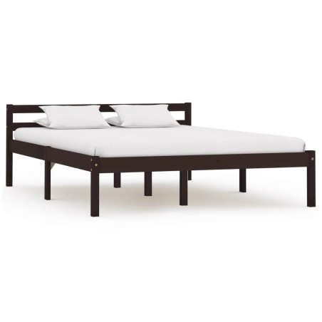 vidaXL Giroletto Marrone Scuro in Legno Massello di Pino 140x200 cm