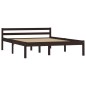 vidaXL Giroletto Marrone Scuro in Legno Massello di Pino 140x200 cm vidaXL Giroletto Marrone Scuro in Legno Massello di Pino 140x200 cm
