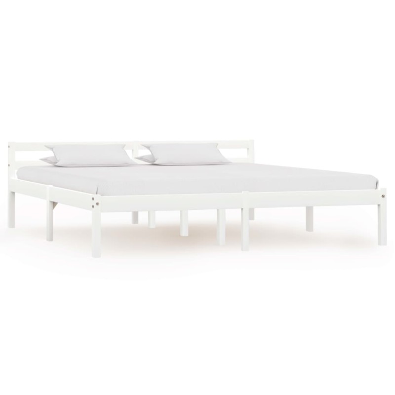 vidaXL Giroletto Bianco in Legno Massello di Pino 180x200 cm vidaXL Giroletto Bianco in Legno Massello di Pino 180x200 cm