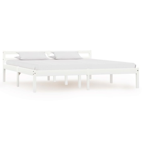 vidaXL Giroletto Bianco in Legno Massello di Pino 180x200 cm