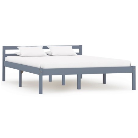 vidaXL Giroletto senza Materasso Grigio 100x200 cm in Legno di Pino