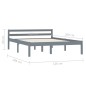 vidaXL Giroletto senza Materasso Grigio 100x200 cm in Legno di Pino vidaXL Giroletto senza Materasso Grigio 100x200 cm in Legno di Pino